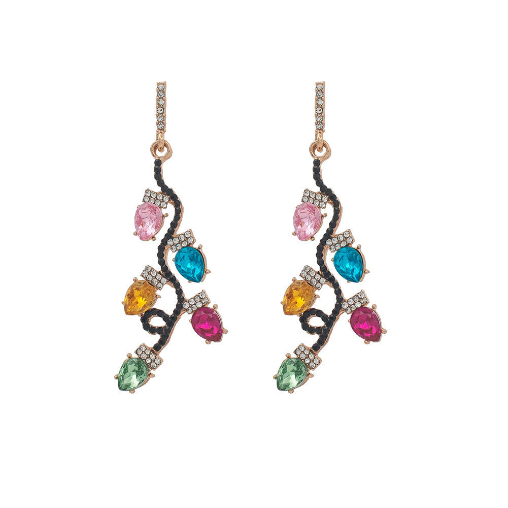 Wholesale Christmas Bulb Rhinestone Earrings
